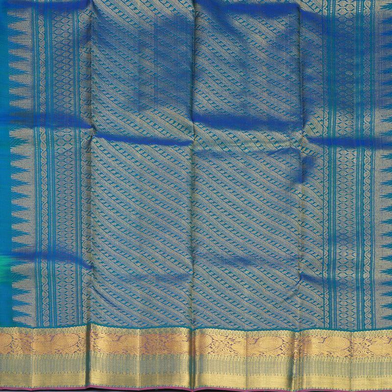 Hayagrivas Handloom Green Kanjivaram Silk Saree with Mayilkazhuthu Border KBF48D4-1
