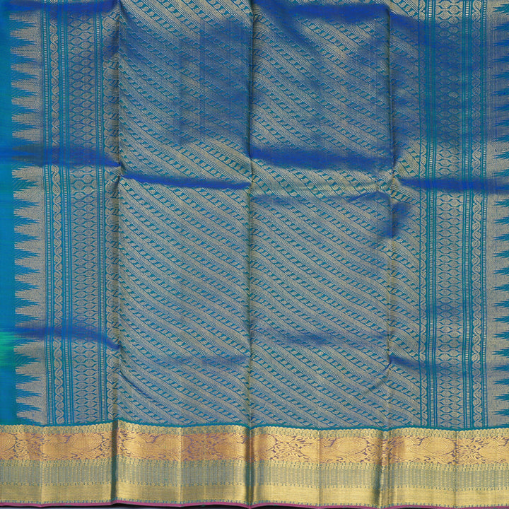 Hayagrivas Handloom Green Kanjivaram Silk Saree with Mayilkazhuthu Border KBF48D4-1