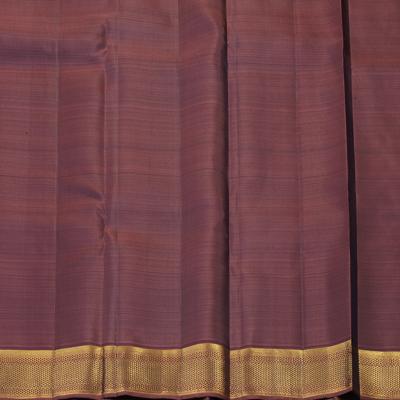 Hayagrivas Handloom Royal Blue Kanjivaram Silk Saree with Rust Border KBF48D4-2