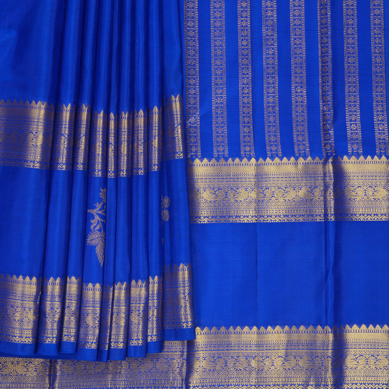 Hayagrivas Handloom MS Blue Kanjivaram Silk Saree KBF48D8-2