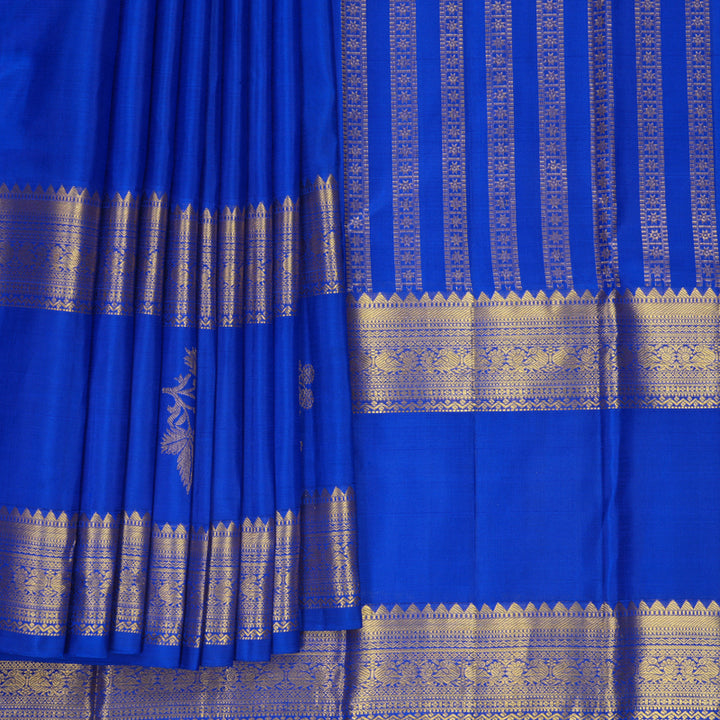 Hayagrivas Handloom MS Blue Kanjivaram Silk Saree KBF48D8-2