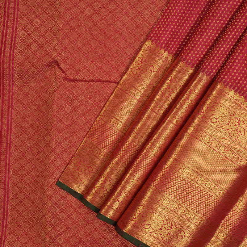 Hayagrivas Handloom Red Kanjivaram Silk Saree KBF48D9-1