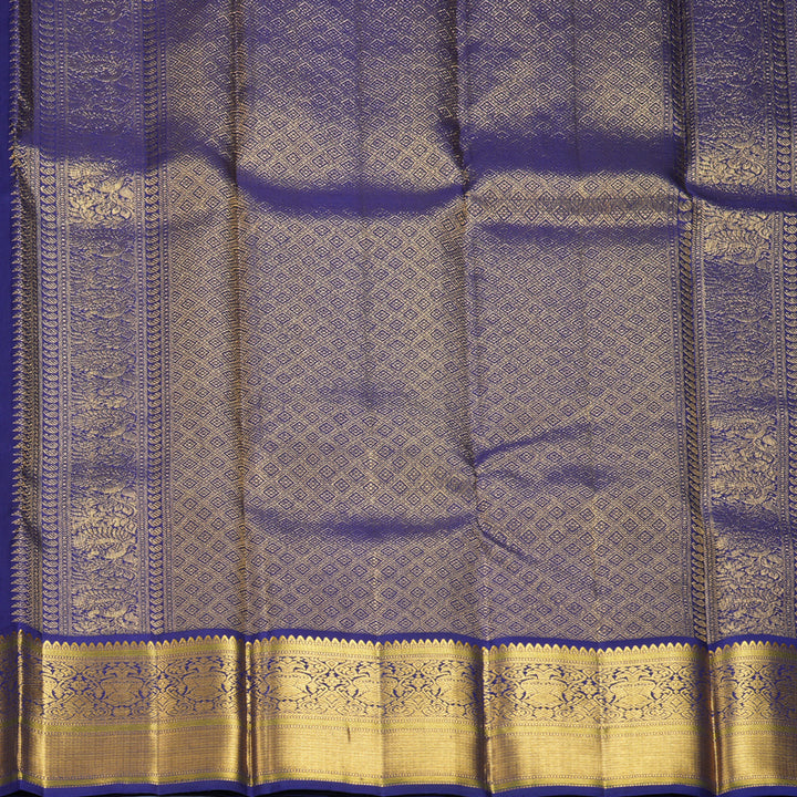 Hayagrivas Handloom Powder Blue Kanjivaram Silk Saree with Dark Blue Border KBF491F2-1