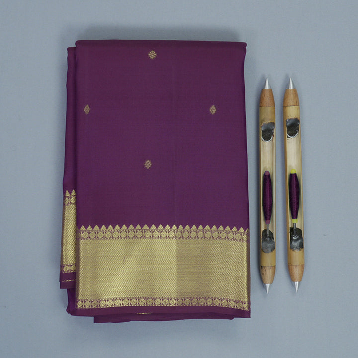 Hayagrivas Handloom Purple Kanjivaram Silk Saree KBF492F1-3