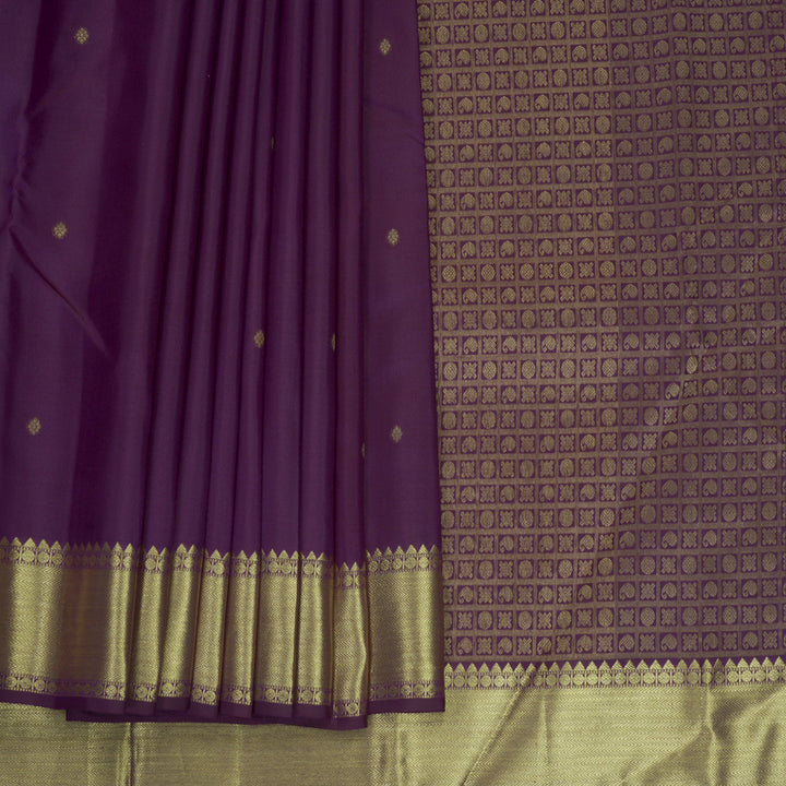 Hayagrivas Handloom Purple Kanjivaram Silk Saree KBF492F1-3