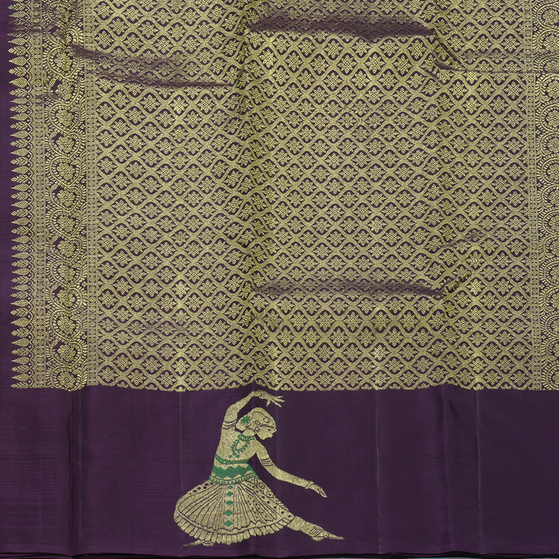 Hayagrivas Handloom Teal Blue Kanjivaram Silk Saree with Nagapazham Border KBF492F2-1