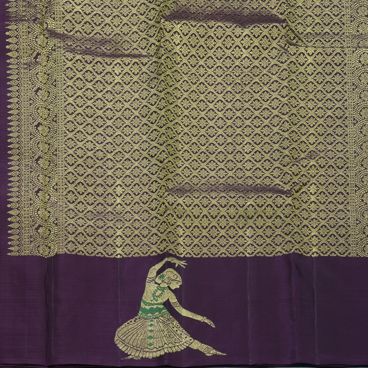 Hayagrivas Handloom Teal Blue Kanjivaram Silk Saree with Nagapazham Border KBF492F2-1
