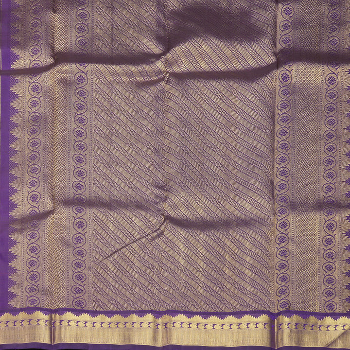 Hayagrivas Handloom Fanta Orange Kanjivaram Silk Saree with Purple Border KBF493F1-1