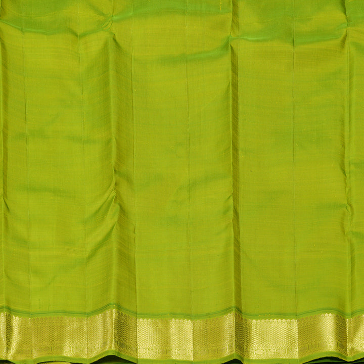 Hayagrivas Handloom Purple Kanjivaram Silk Saree with Parrot Green Border KBF493F2-1