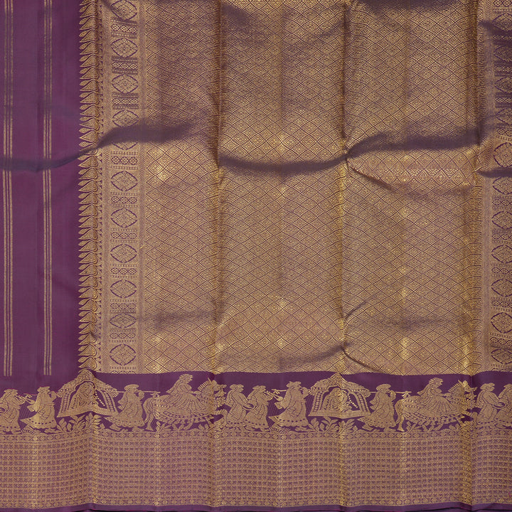 Hayagrivas Handloom Purple Kanjivaram Silk Saree KBF493F4-1