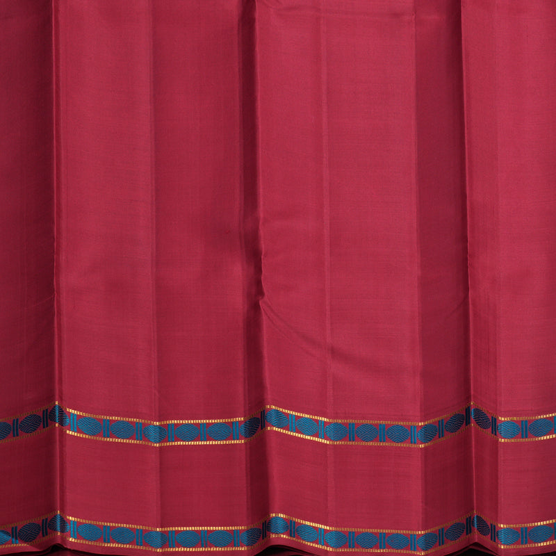 Hayagrivas Handloom Rama Green Kanjivaram Silk Saree with Maroon Border KBF495F2-1