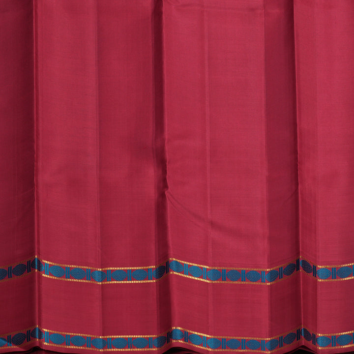 Hayagrivas Handloom Rama Green Kanjivaram Silk Saree with Maroon Border KBF495F2-1
