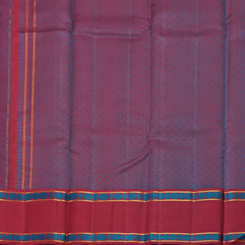 Hayagrivas Handloom Rama Green Kanjivaram Silk Saree with Maroon Border KBF495F2-1