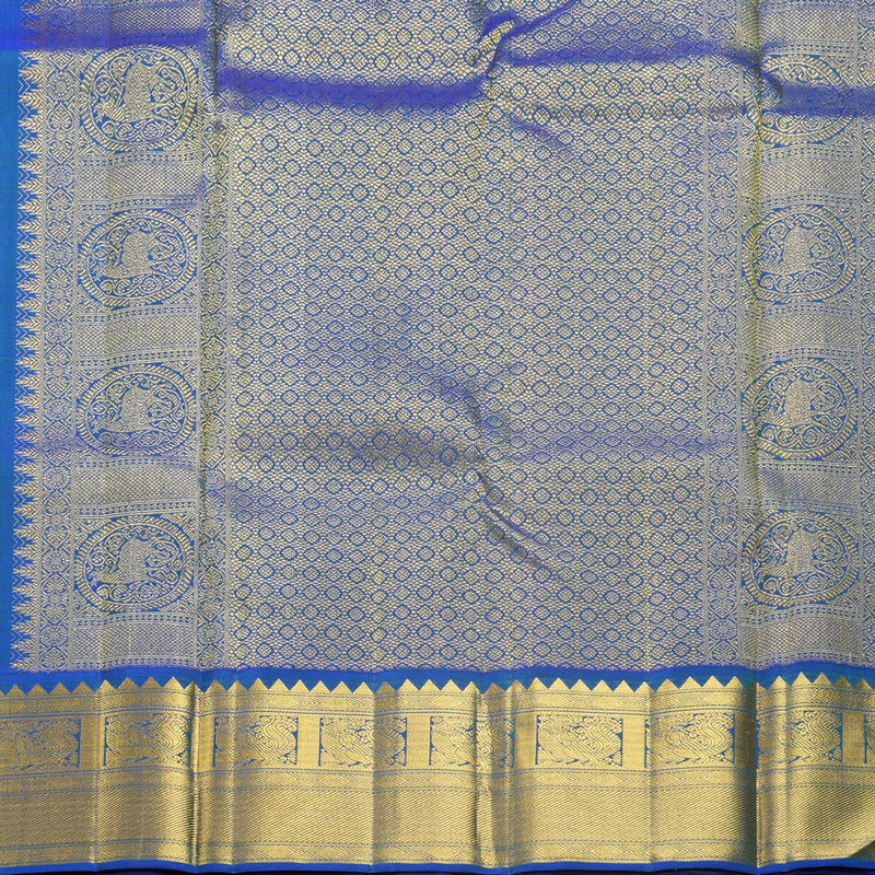 Hayagrivas Handloom Mambazham Orange Kanjivaram Silk Saree with Mayilkazhuthu Border KBF495F3-2