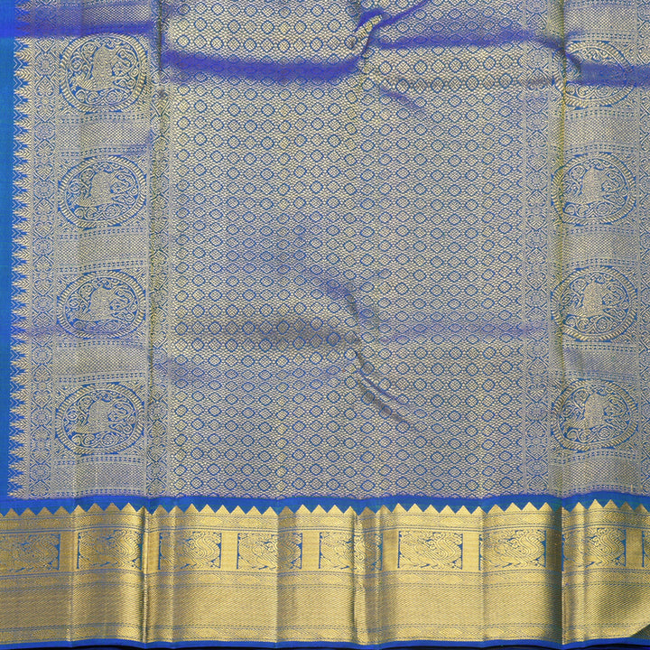 Hayagrivas Handloom Mambazham Orange Kanjivaram Silk Saree with Mayilkazhuthu Border KBF495F3-2