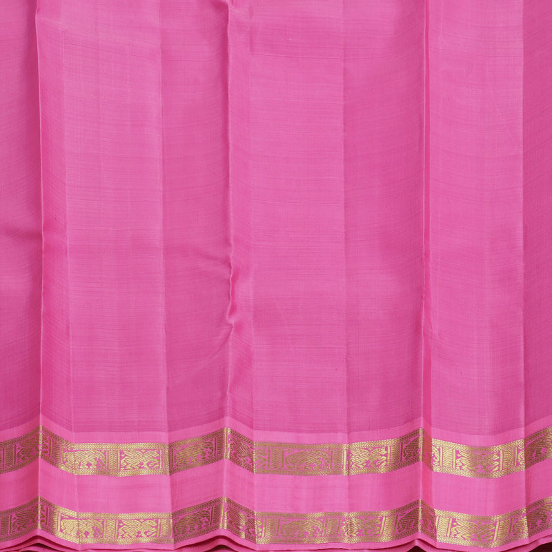Hayagrivas Handloom Karum Neelam Kanjivaram Silk Saree with Fuchsia Pink Border KBF496F3-1