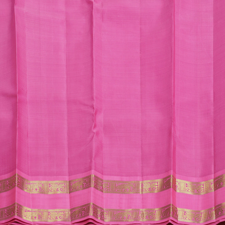 Hayagrivas Handloom Karum Neelam Kanjivaram Silk Saree with Fuchsia Pink Border KBF496F3-1