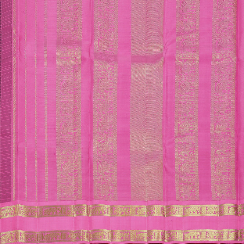 Hayagrivas Handloom Karum Neelam Kanjivaram Silk Saree with Fuchsia Pink Border KBF496F3-1
