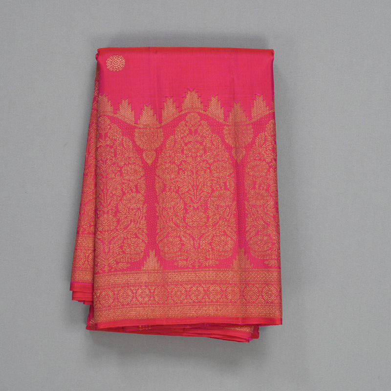 Hayagrivas Handloom Pink Kanjivaram Silk Saree KBF496F4-1
