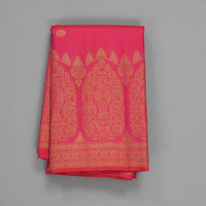 Hayagrivas Handloom Pink Kanjivaram Silk Saree KBF496F4-1