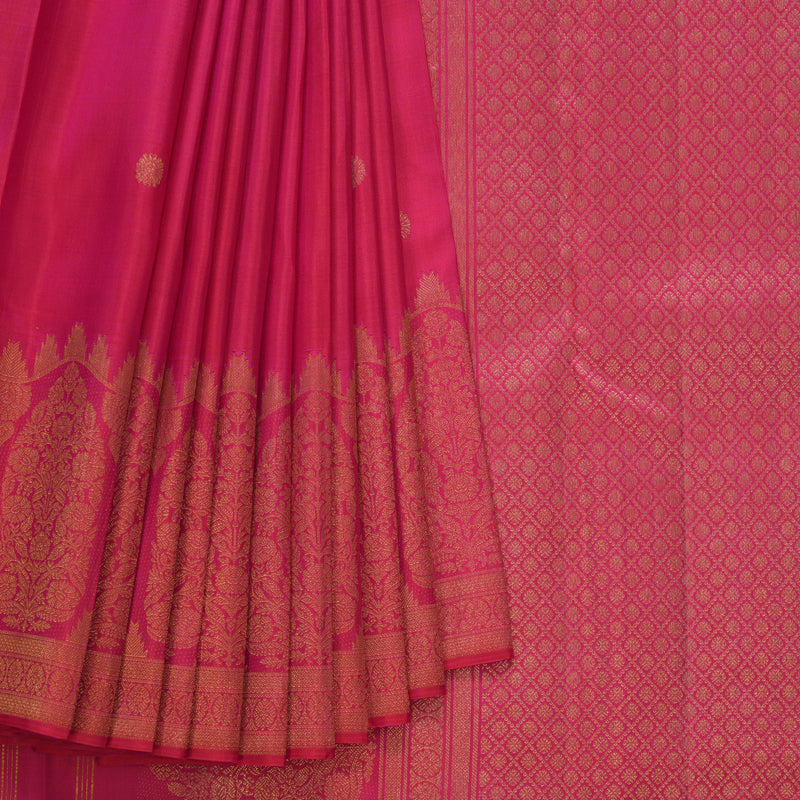 Hayagrivas Handloom Pink Kanjivaram Silk Saree KBF496F4-1