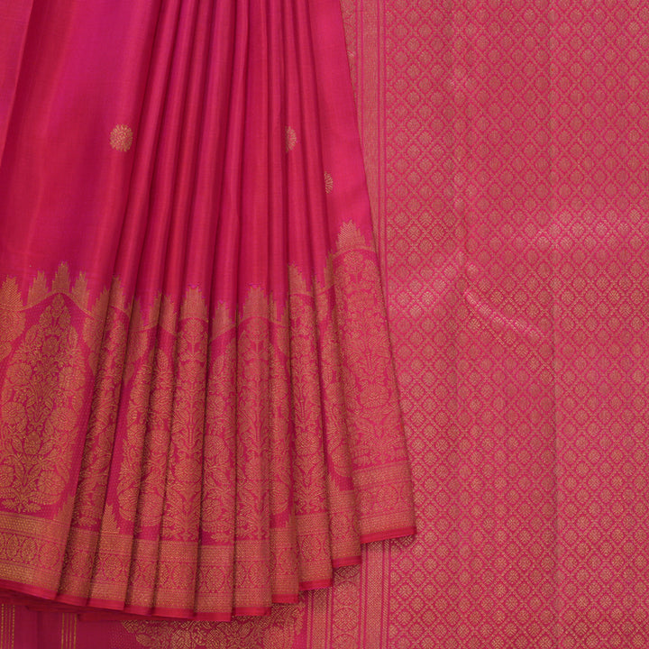 Hayagrivas Handloom Pink Kanjivaram Silk Saree KBF496F4-1