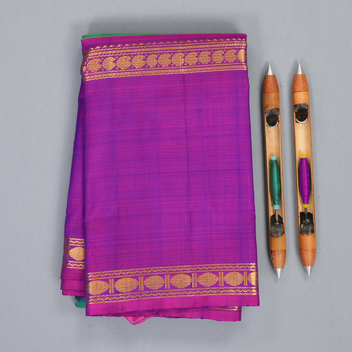 Hayagrivas Handloom Mayilkazhuthu Kanjivaram Silk Saree with Purple Border KBF497F6-1