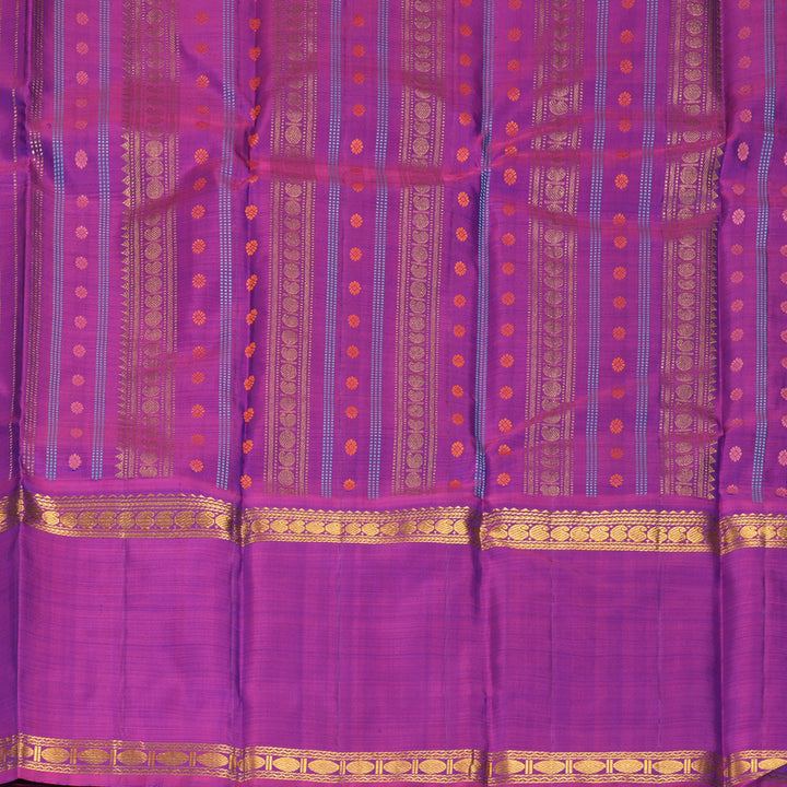 Hayagrivas Handloom Mayilkazhuthu Kanjivaram Silk Saree with Purple Border KBF497F6-1