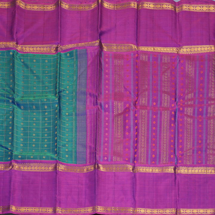 Hayagrivas Handloom Mayilkazhuthu Kanjivaram Silk Saree with Purple Border KBF497F6-1