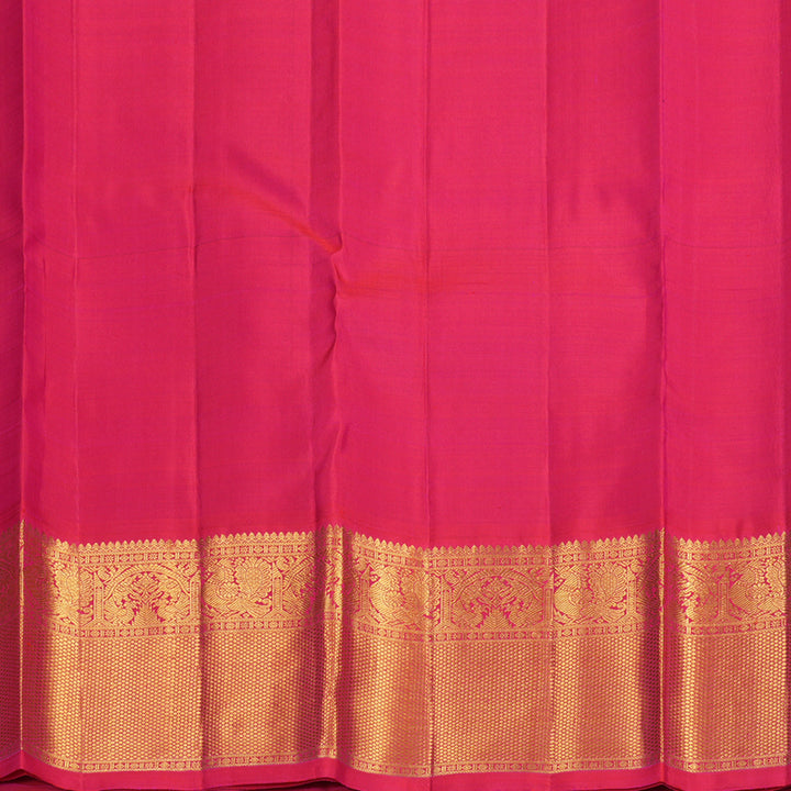 Hayagrivas Handloom Bottle Green Kanjivaram Silk Saree with Rani Pink Border KBF498F1-5