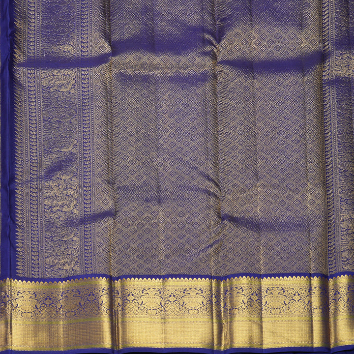 Hayagrivas Handloom Baby Pink Kanjivaram Silk Saree with Dark Blue Border KBF498F1-7