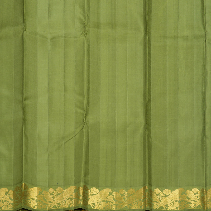Hayagrivas Handloom Onion Pink Kanjivaram Silk Saree with Olive Green Border KBF498F3-1