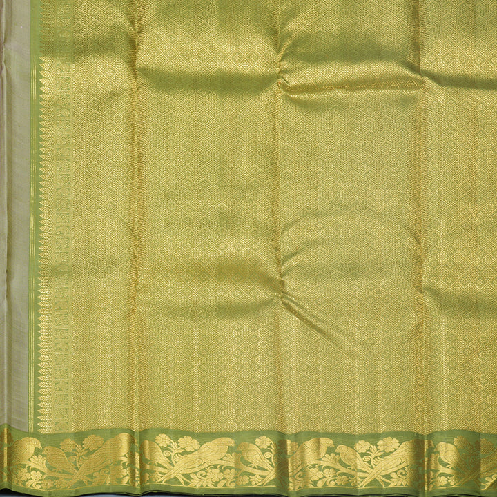 Hayagrivas Handloom Onion Pink Kanjivaram Silk Saree with Olive Green Border KBF498F3-1