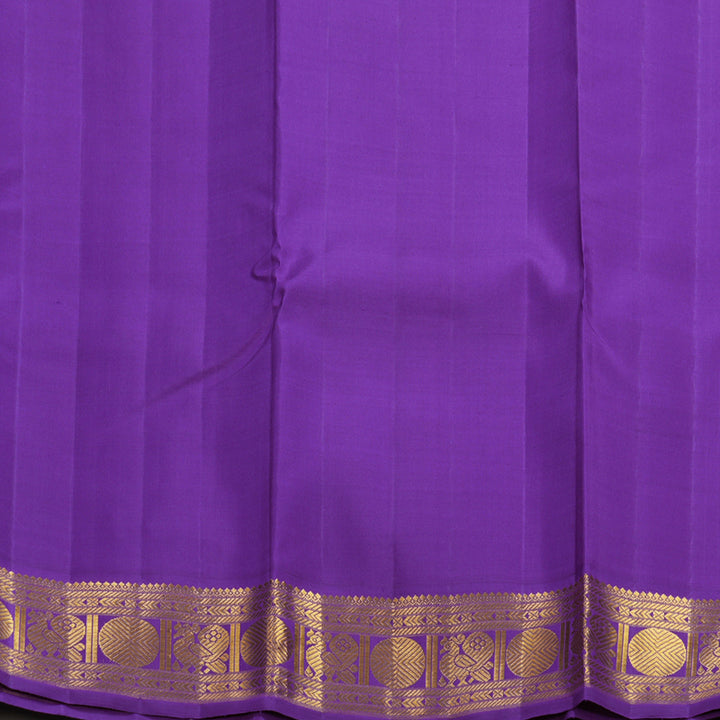 Hayagrivas Handloom Magenta-Pink Kanjivaram Silk Saree with Purple Border KBF498F4-1
