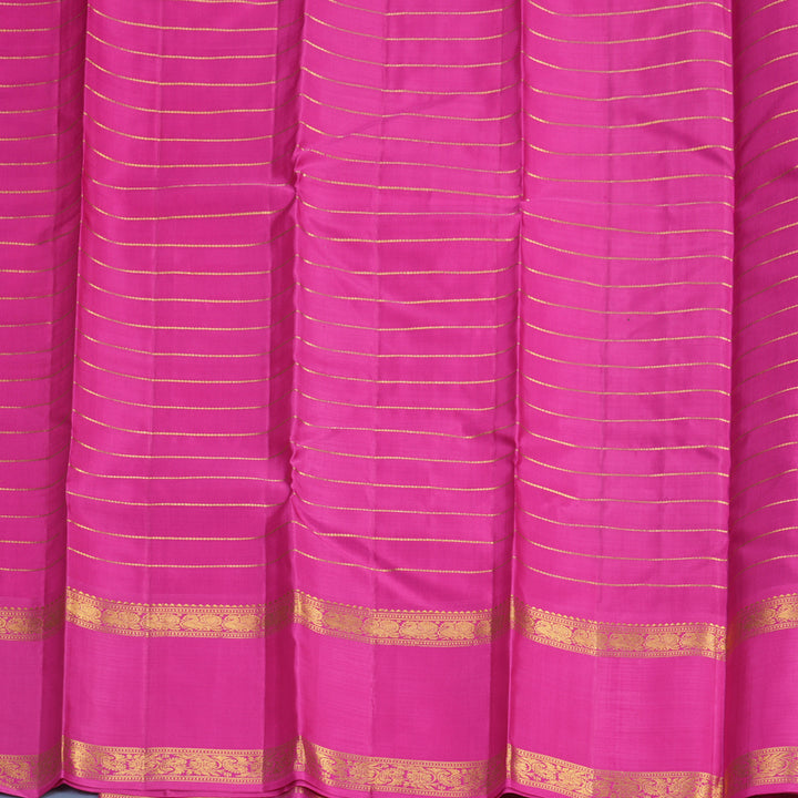 Hayagrivas Handloom Dual Tone (Mayilkazhuthu &amp; Pink) Kanjivaram Silk Saree with Rani Pink Border KBF499F5-3