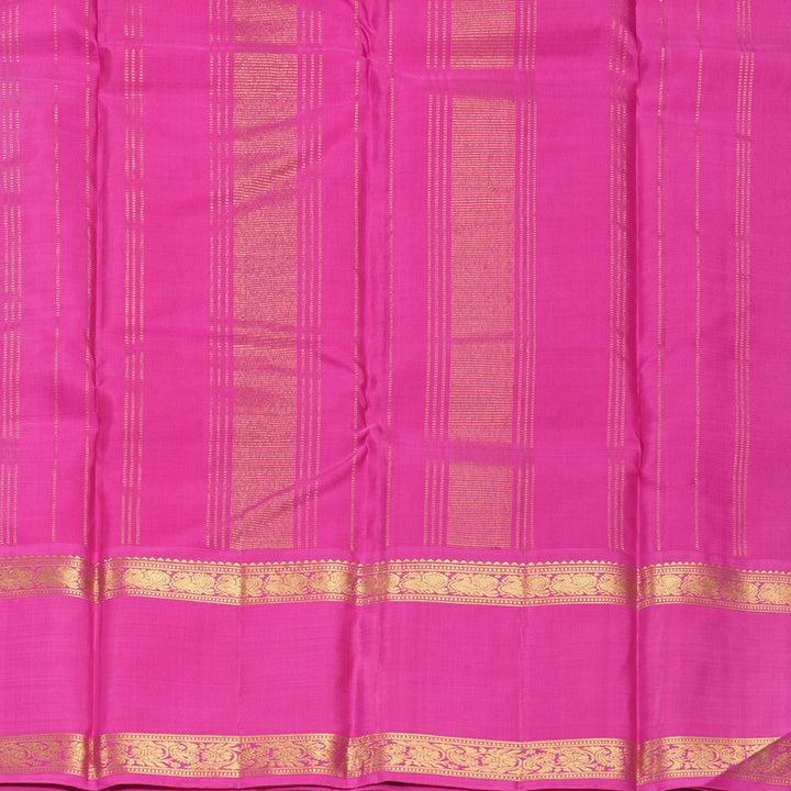 Hayagrivas Handloom Dual Tone (Mayilkazhuthu &amp; Pink) Kanjivaram Silk Saree with Rani Pink Border KBF499F5-3
