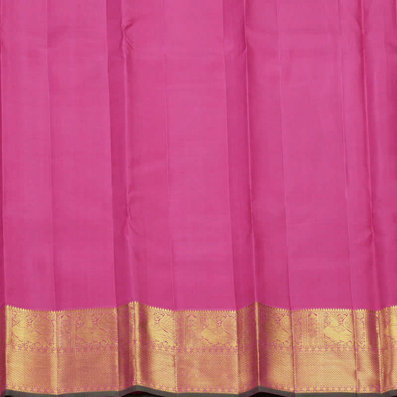 Hayagrivas Handloom Powder Blue Kanjivaram Silk Saree with Pink Border KBF499F9-1