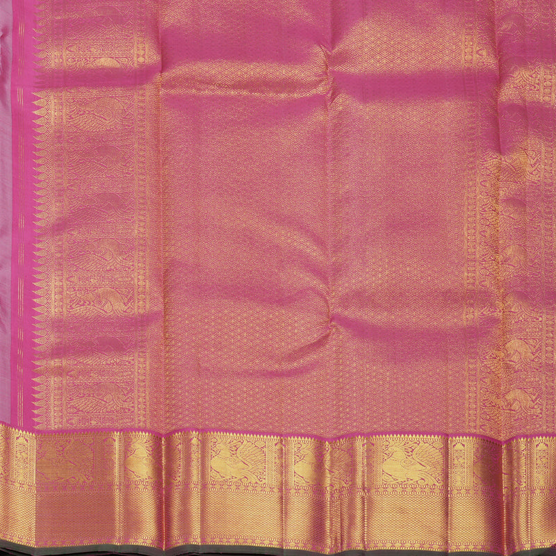 Hayagrivas Handloom Powder Blue Kanjivaram Silk Saree with Pink Border KBF499F9-1