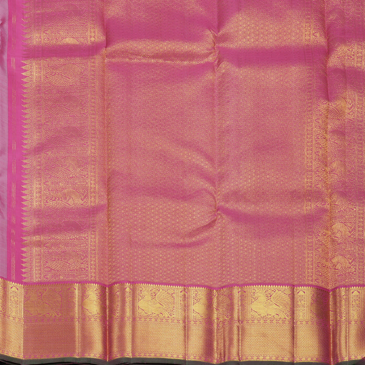 Hayagrivas Handloom Powder Blue Kanjivaram Silk Saree with Pink Border KBF499F9-1