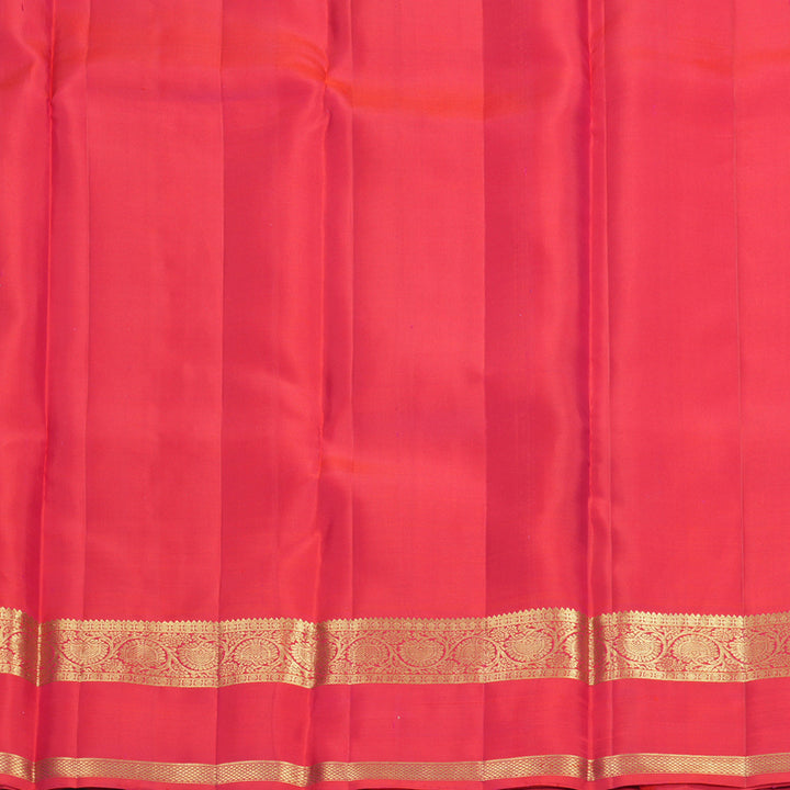 Hayagrivas Handloom Purple Kanjivaram Silk Saree with Reddish-Pink Border KBF49D2-9