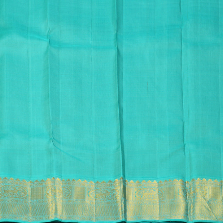 Hayagrivas Handloom Nagapazham Kanjivaram Silk Saree with Sky Blue Border KBF4D2-4