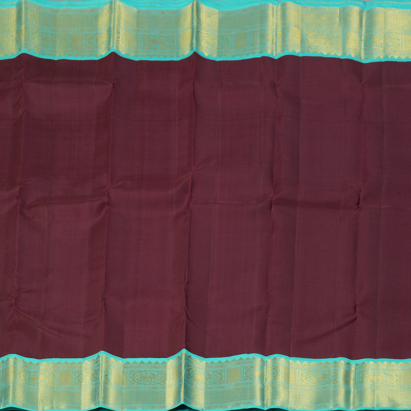 Hayagrivas Handloom Nagapazham Kanjivaram Silk Saree with Sky Blue Border KBF4D2-4