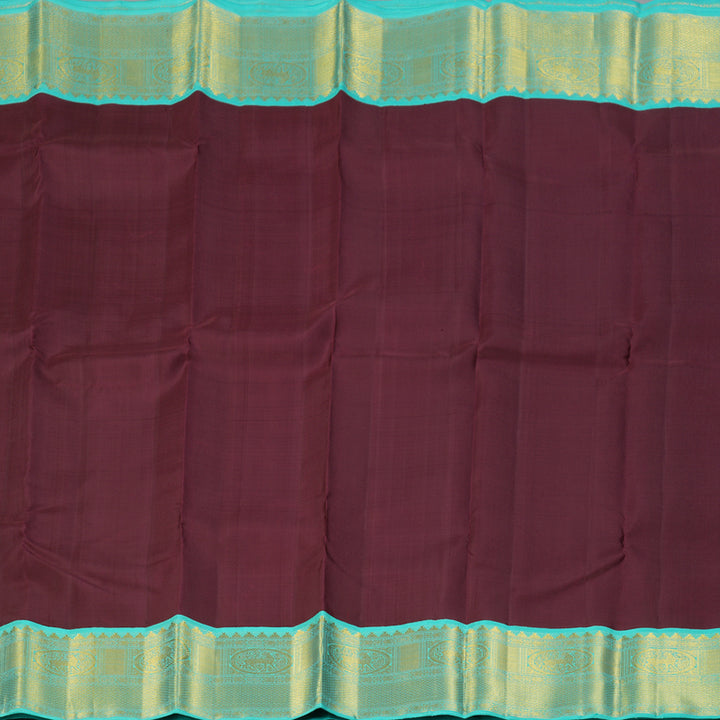 Hayagrivas Handloom Nagapazham Kanjivaram Silk Saree with Sky Blue Border KBF4D2-4