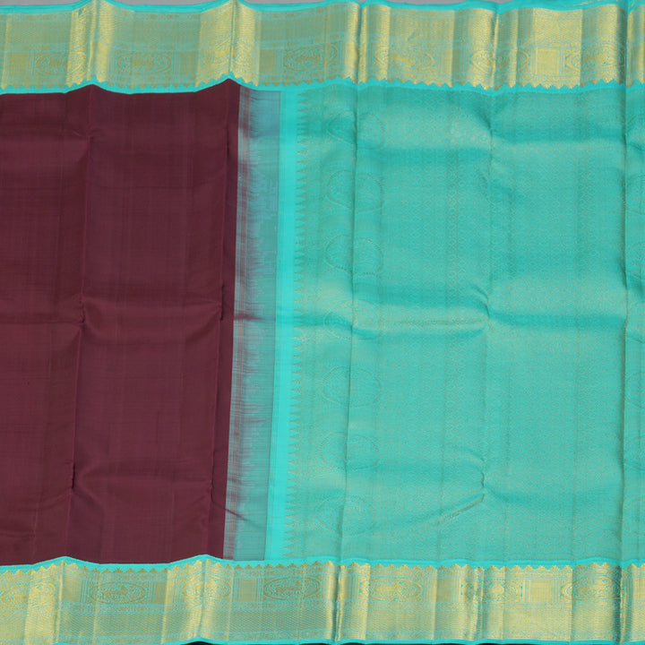 Hayagrivas Handloom Nagapazham Kanjivaram Silk Saree with Sky Blue Border KBF4D2-4