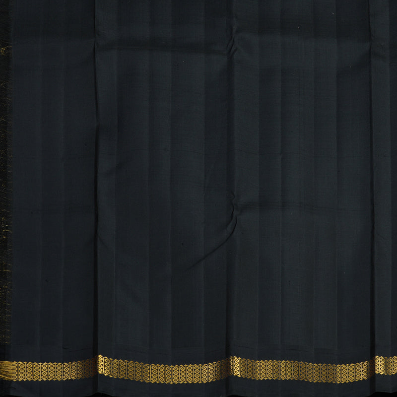 Hayagrivas Handloom Peach Pink Kanjivaram Silk Saree with Black Border KBF4D4-1
