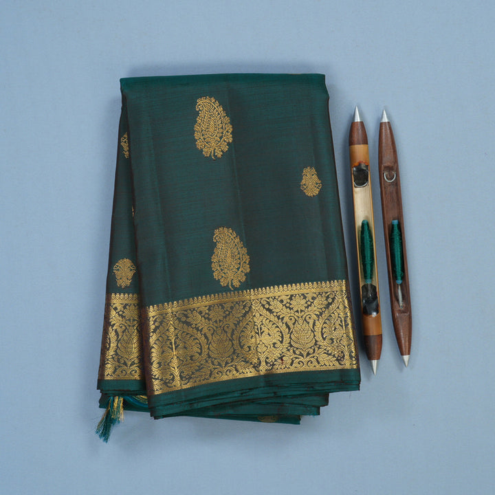 Hayagrivas Handloom Ramar Blue Kanjivaram Silk Saree KBF4D7-1