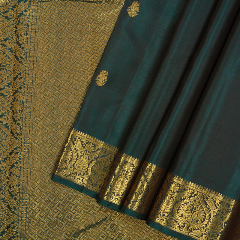 Hayagrivas Handloom Ramar Blue Kanjivaram Silk Saree KBF4D7-1