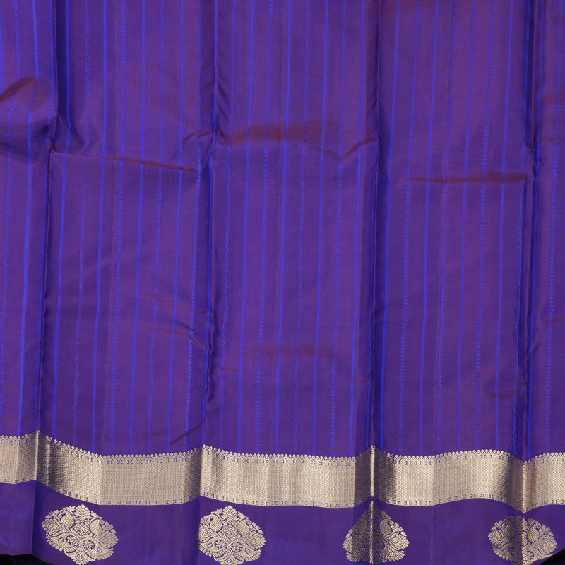 Hayagrivas Handloom Mayilkazhuthu Kanjivaram Silk Saree with Purple Border KBF500F13-1