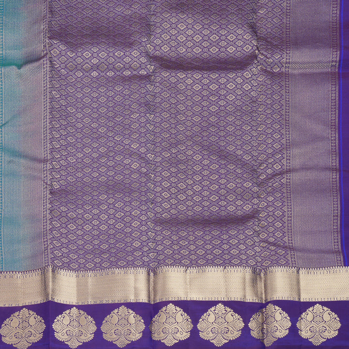 Hayagrivas Handloom Mayilkazhuthu Kanjivaram Silk Saree with Purple Border KBF500F13-1