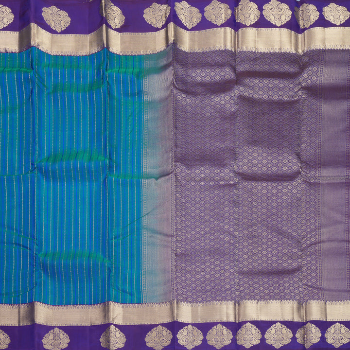 Hayagrivas Handloom Mayilkazhuthu Kanjivaram Silk Saree with Purple Border KBF500F13-1